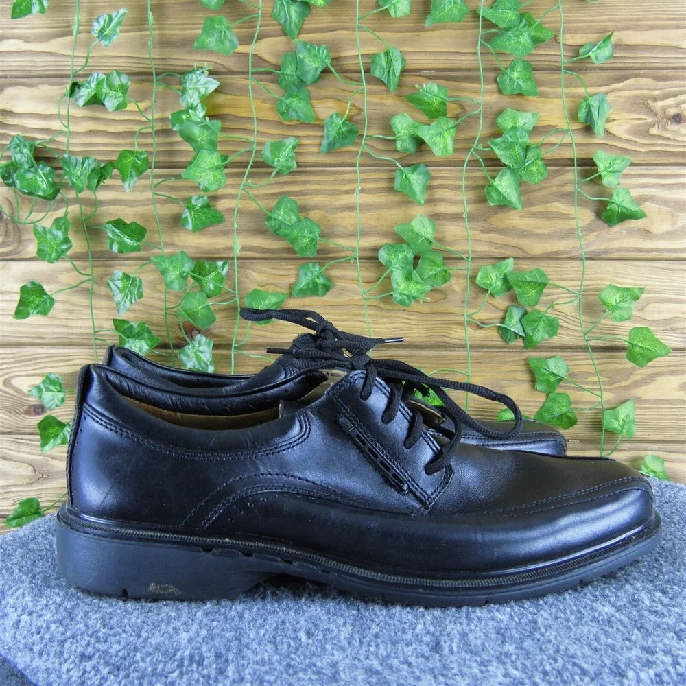 Clarks Men Unstructured Derby Oxfords Black Leather 10 Medium Gently Used 2025‎